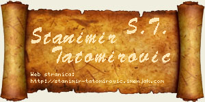 Stanimir Tatomirović vizit kartica